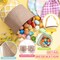 5 Pieces Easter Bunny Bags Sublimation Blank DIY Baskets Heat Transfer Baskets Sublimation Bags for DIY, Decorating, Craft Gift(Brown,Plaid)